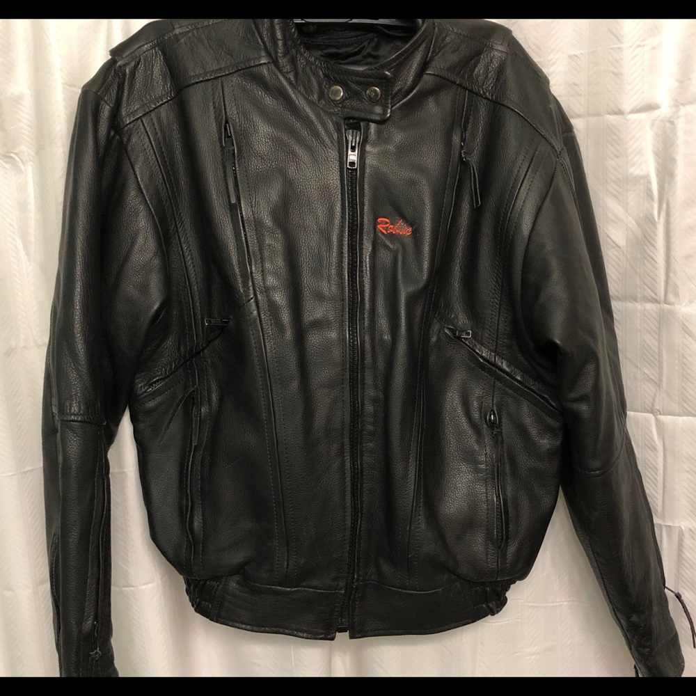 Leather motorcycle jacket
